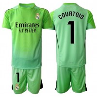 Maglia Calcio Real Madrid Thibaut Courtois #1 Portiere Seconda Divisa Bambino 2025-26 Manica Corta (+ pantaloncini)
